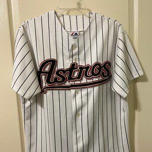 Majestic Astros Pin Stripe Baseball Mens Med Shirt